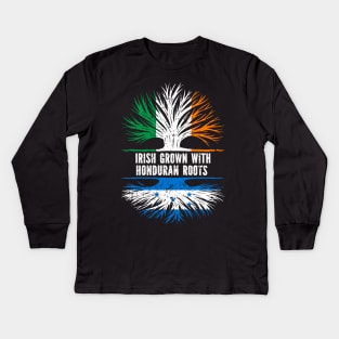 Irish Grown With Honduran Roots Ireland Flag Kids Long Sleeve T-Shirt